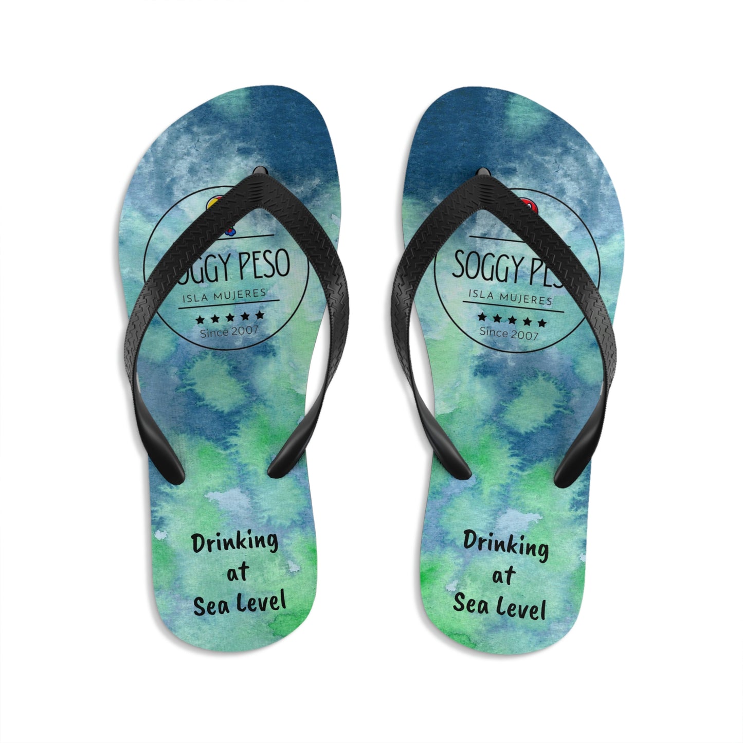 Drinking at Sea Level Flip Flops