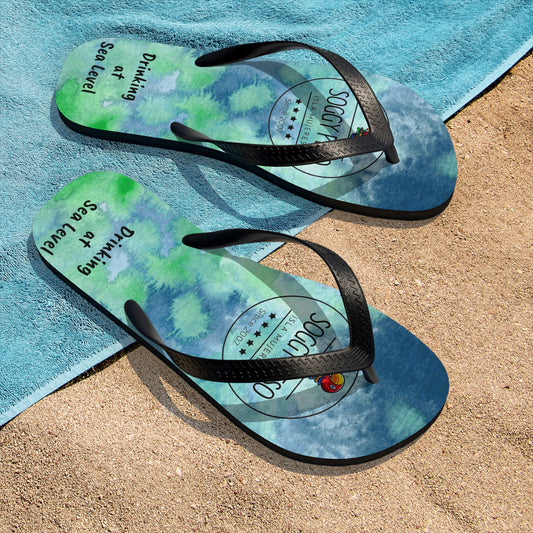 Drinking at Sea Level Flip Flops
