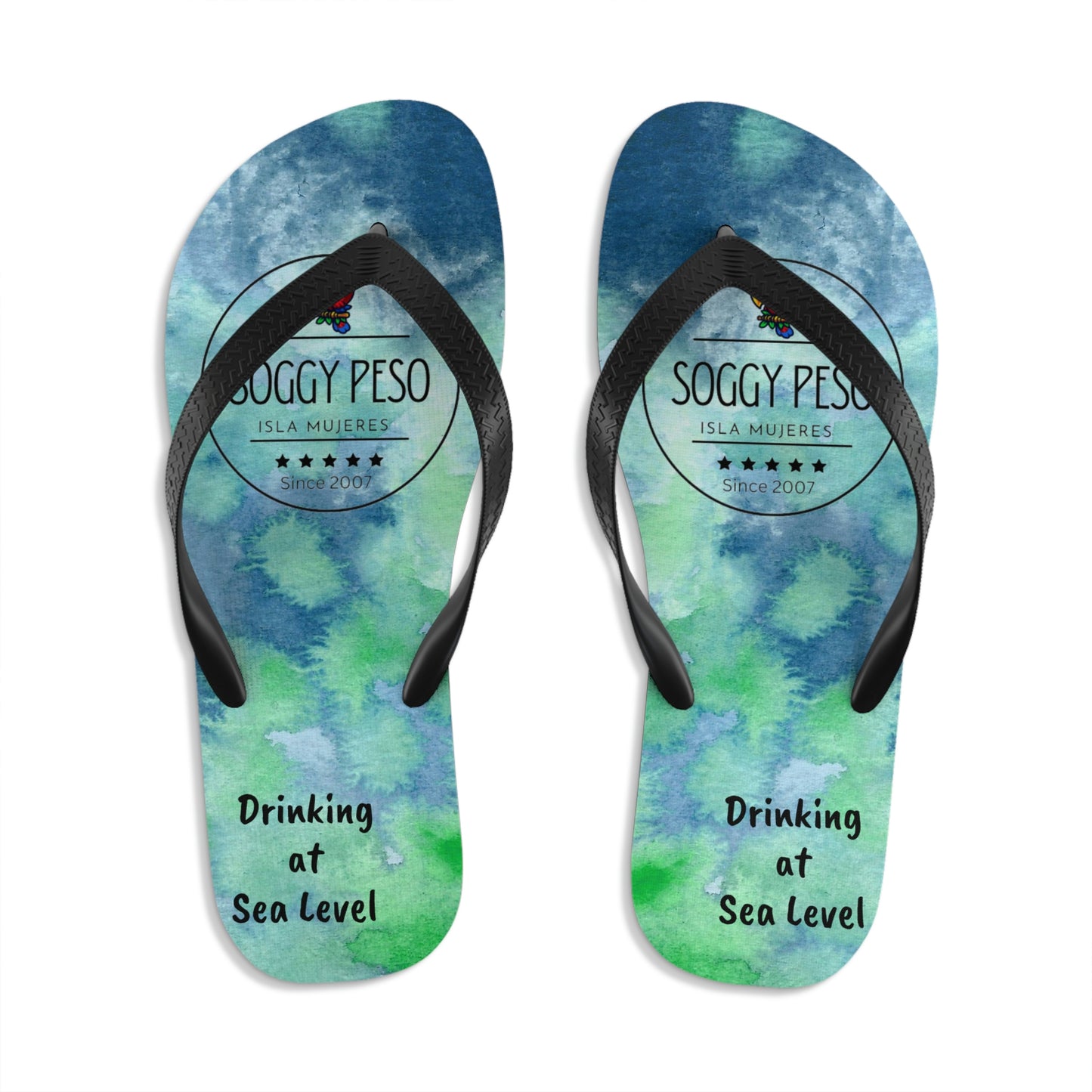 Drinking at Sea Level Flip Flops