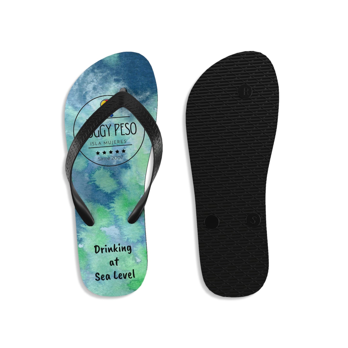 Drinking at Sea Level Flip Flops